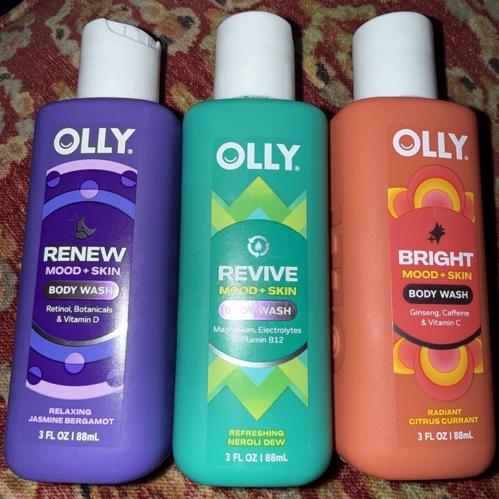 OLLY Body Wash Mixed Pack 3 Count to Restore 3‎ Ounce (Pack of 3) Multicolor